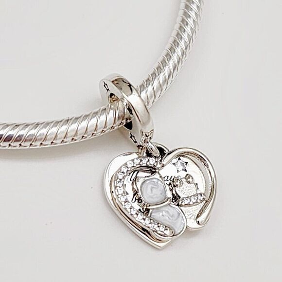 Pandora Cats & Hearts Dangle Charm with Pouch NEW - Picture 2 of 5